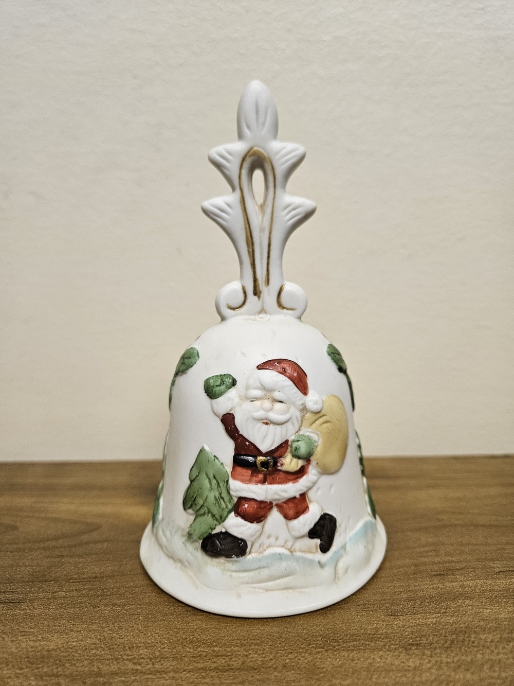 Vintage Interpur Ceramic Santa Claus Christmas Bell - 1970s/1980s Holiday Decor